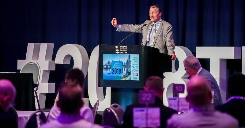 Neil Savery presenting at the 2018 Trades Industry Conference